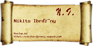 Nikits Ibrány névjegykártya